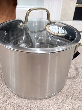 Stainless Steel Stock Pot with Glass Lid - Silver